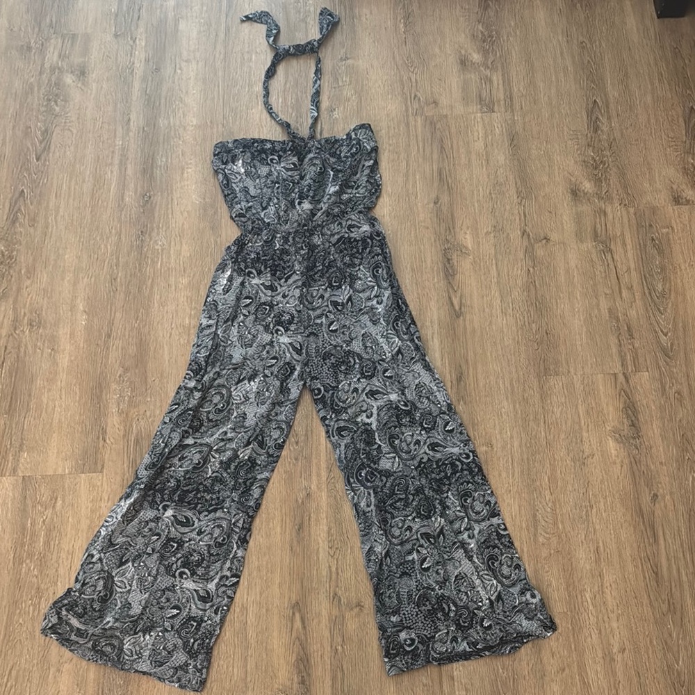 Elegant Navy and White  Paisley Jumpsuit